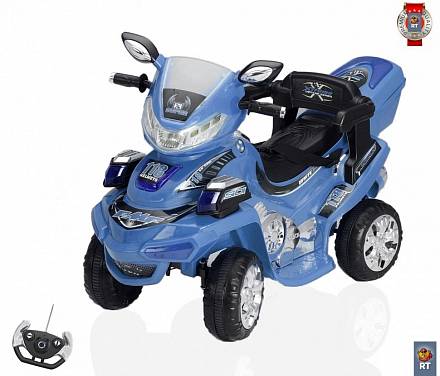 Электромотоцикл-квадрацикл В 021на 4 колесах, синий 